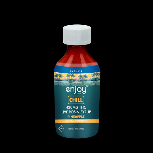 Enjoy Chill 420 mg Live Rosin Chill Delta 9 THC Syrup - Indica-Infused Pineapple