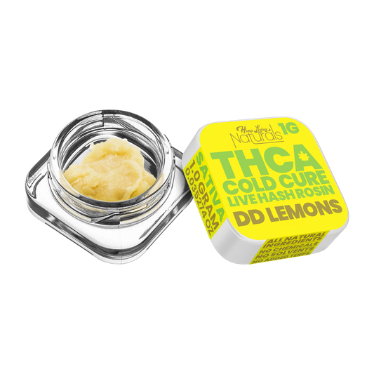 Hemp Living Naturals – THCA Cold Cure Live Hash Rosin – 1g Jar – DD Lemons
