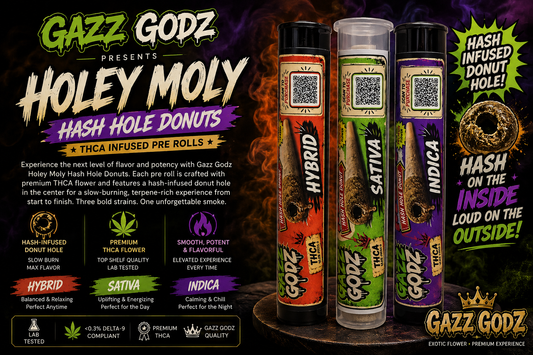 THCA GAZZ GODZ HOLEY MOLY HASH HOLE DONUTS