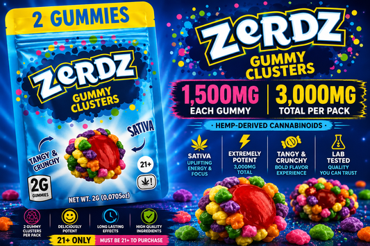ZERDZ GUMMY CLUSTERS 2 PACK3000MG