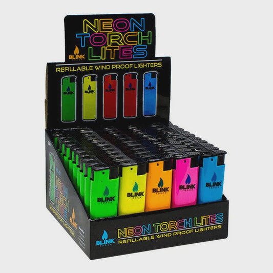 Blink Windproof Lighter Display - Assorted Neon Colors